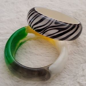 Cache Vintage Multi-colored and Zebra Bangles